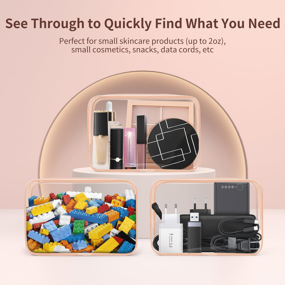 TISRATOK water-resistant PVC makeup bag protects items from light spills