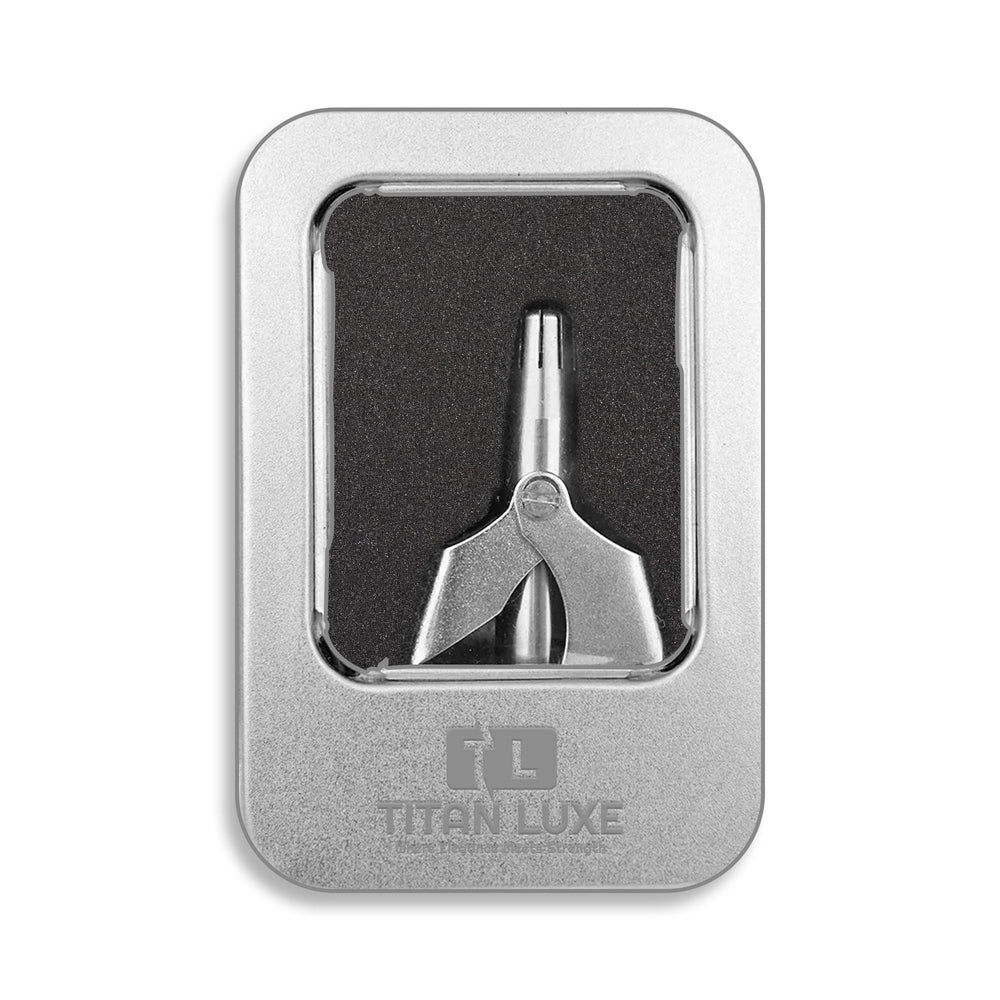 Titan Luxe travel-friendly box image shows compact, on-the-go grooming solution.