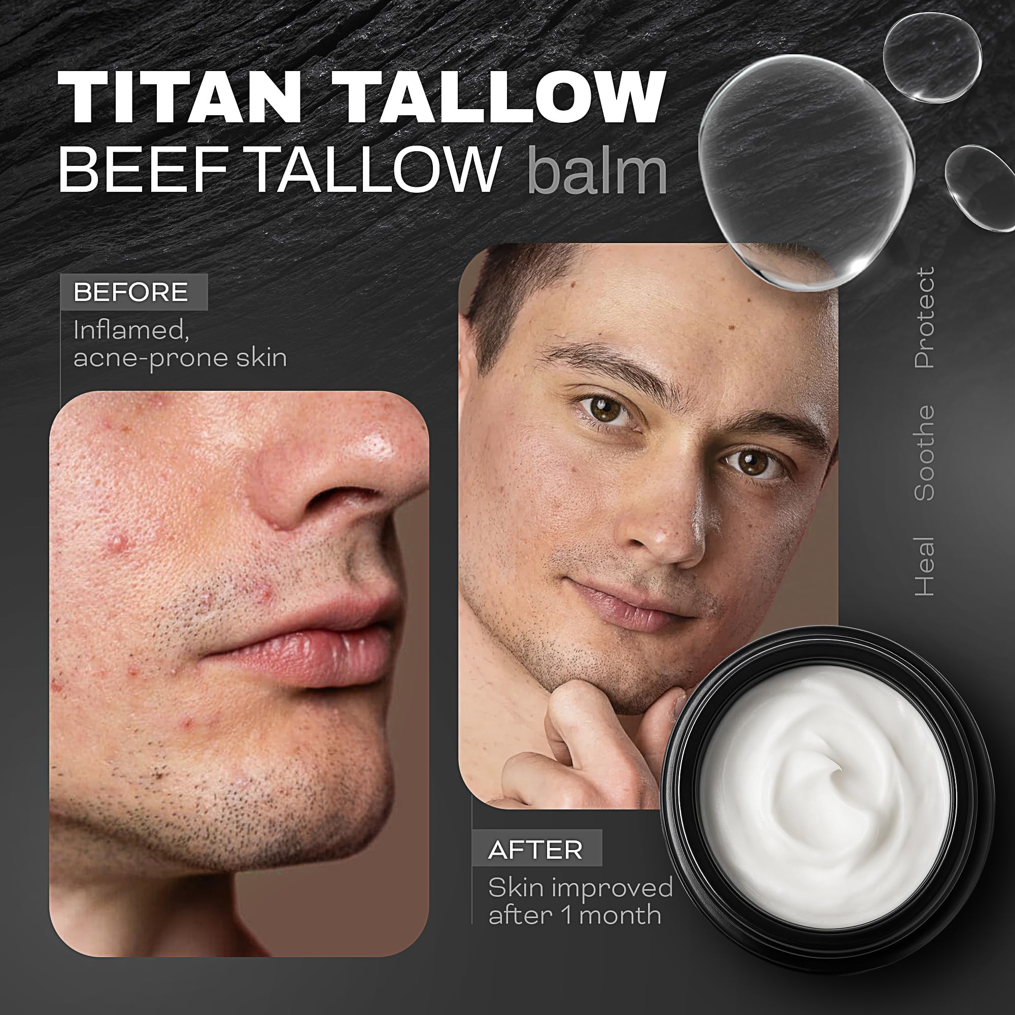 Titan Tallow jojoba oil layer shows silky texture and balanced hydration for all skin types.