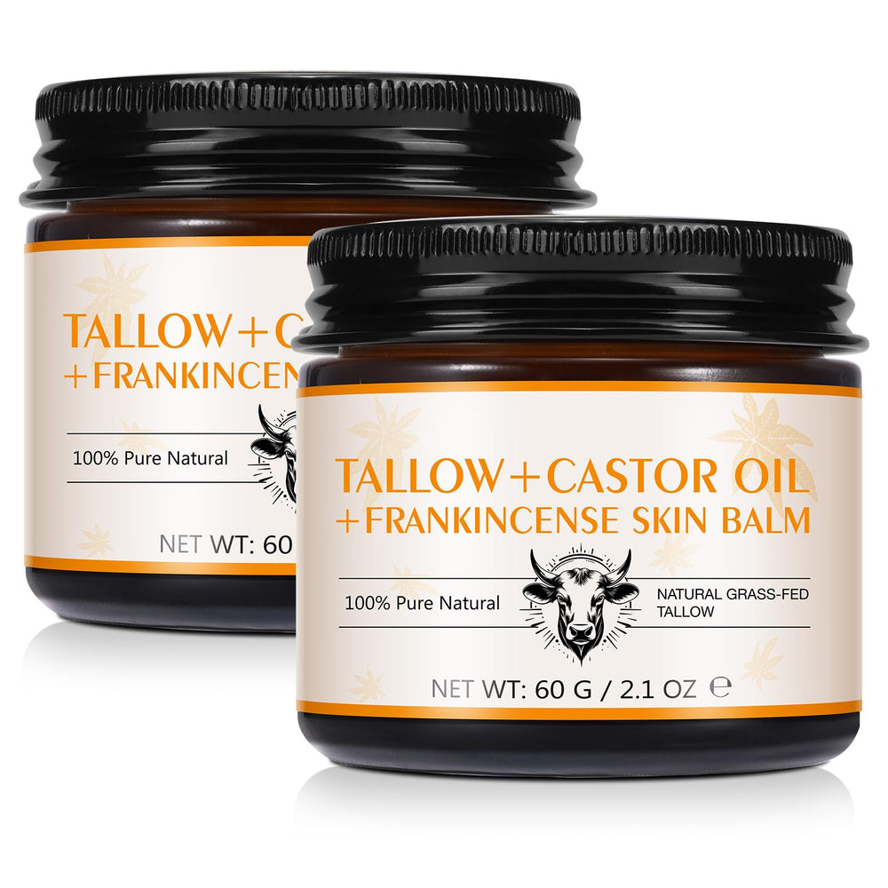 Tiuedu skin balm jar with tallow, castor oil, and frankincense for deep hydration