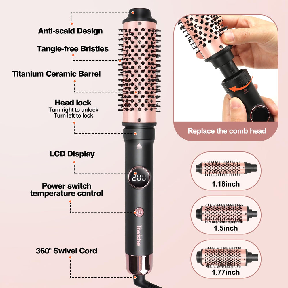 Tiwiche Thermal Brush Set barrel-1-18 delivers tight curls with definition