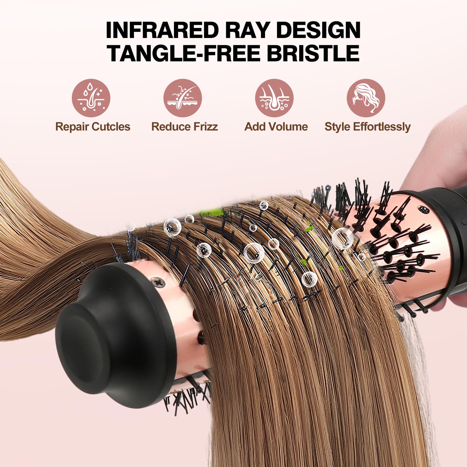 Tiwiche Thermal Brush Set on towel-dried hair showing quick styling versatility