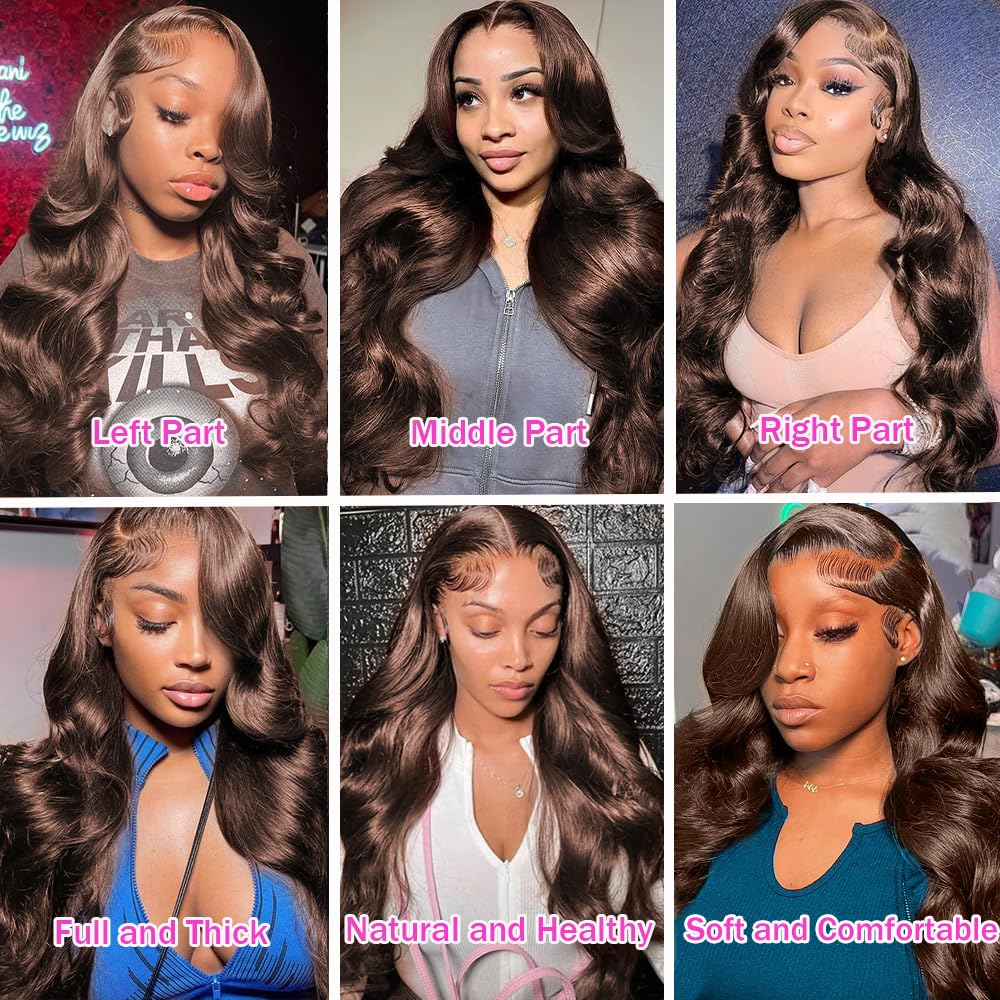Tiwugi chocolate brown lace front wig pre-plucked cap for easy install.