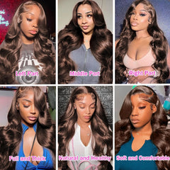 Tiwugi chocolate brown lace front wig pre-plucked cap for easy install.