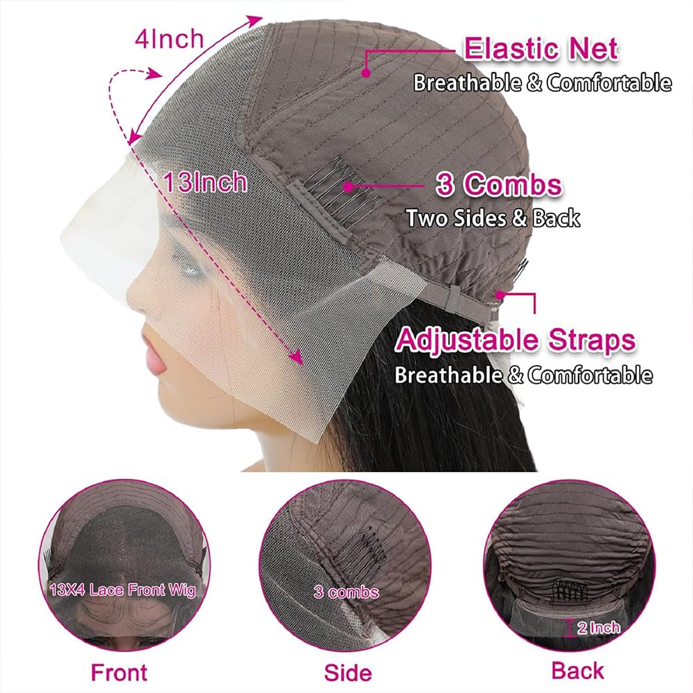 Tiwugi glueless cap with adjustable straps and four combs for secure wear.