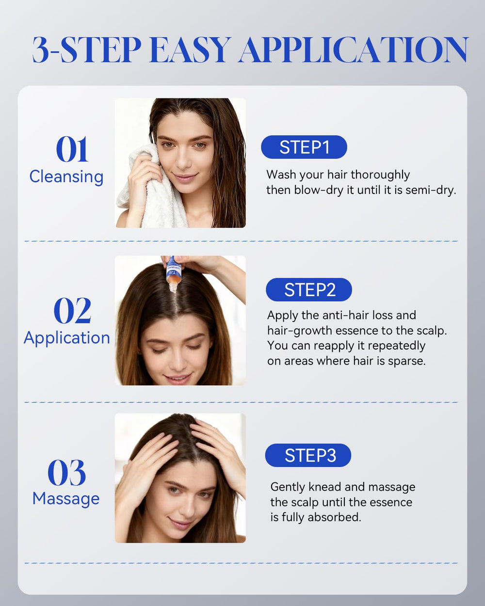 TJE Hair Growth Serum Roll On 50ml packaging highlights travel-friendly size.