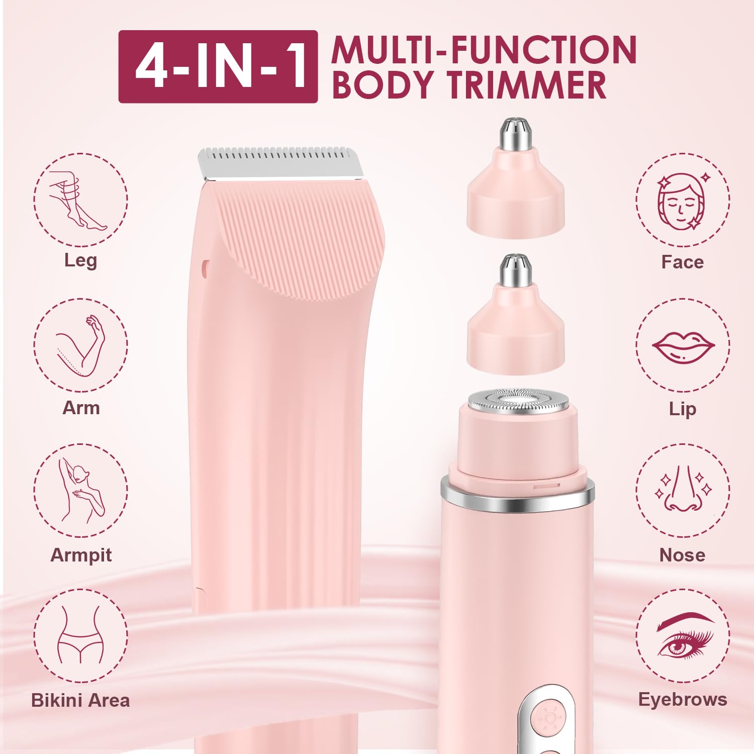 TJJFMM 4-in-1 bikini trimmer face shaving head for precise grooming