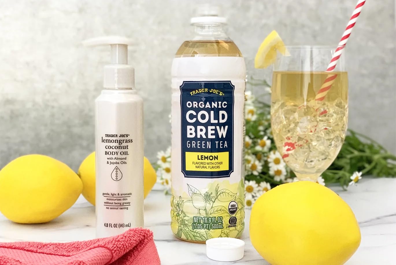 TJ’s Lemongrass Coconut Body Oil application scene for effortless skin smoothing.