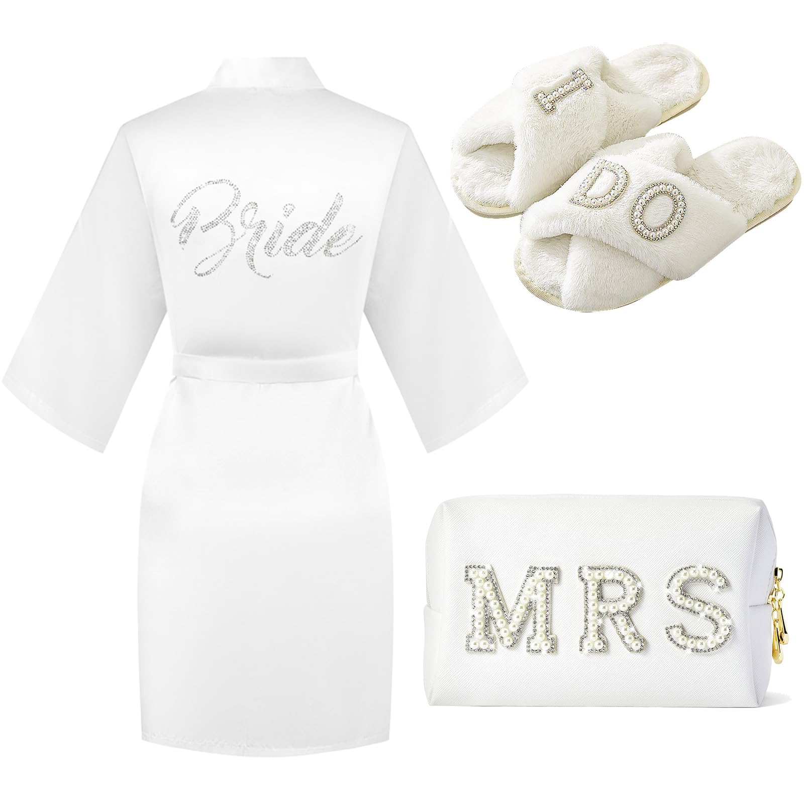 Tkifoda MRS makeup bag with pearls, perfect bridal storage and style