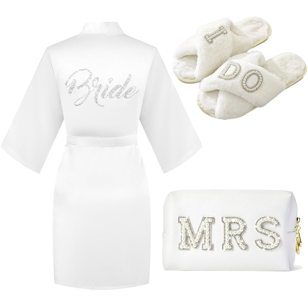 Tkifoda MRS makeup bag with pearls, perfect bridal storage and style