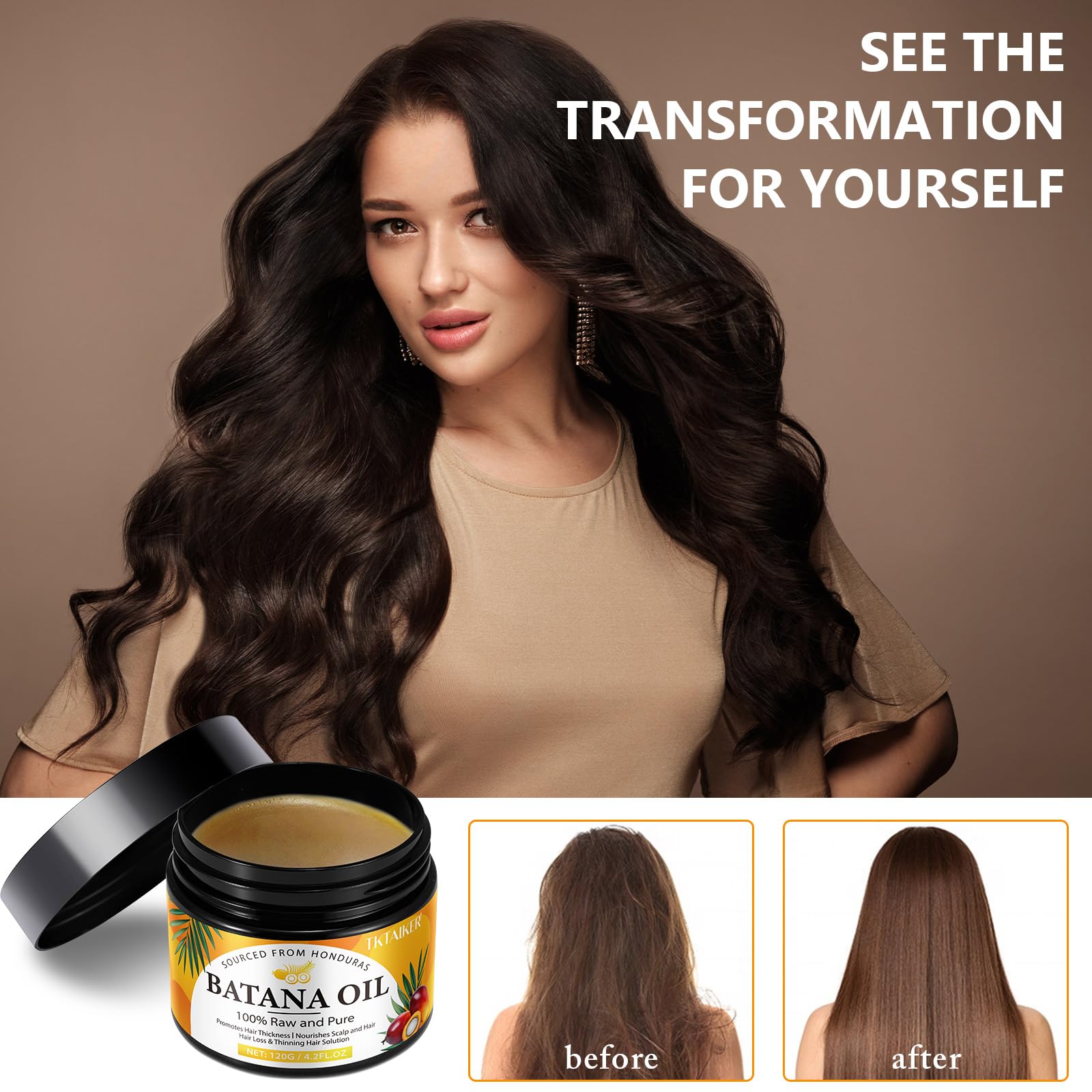 TKTALKER Batana Oil suitable for all hair-types enhances manageability
