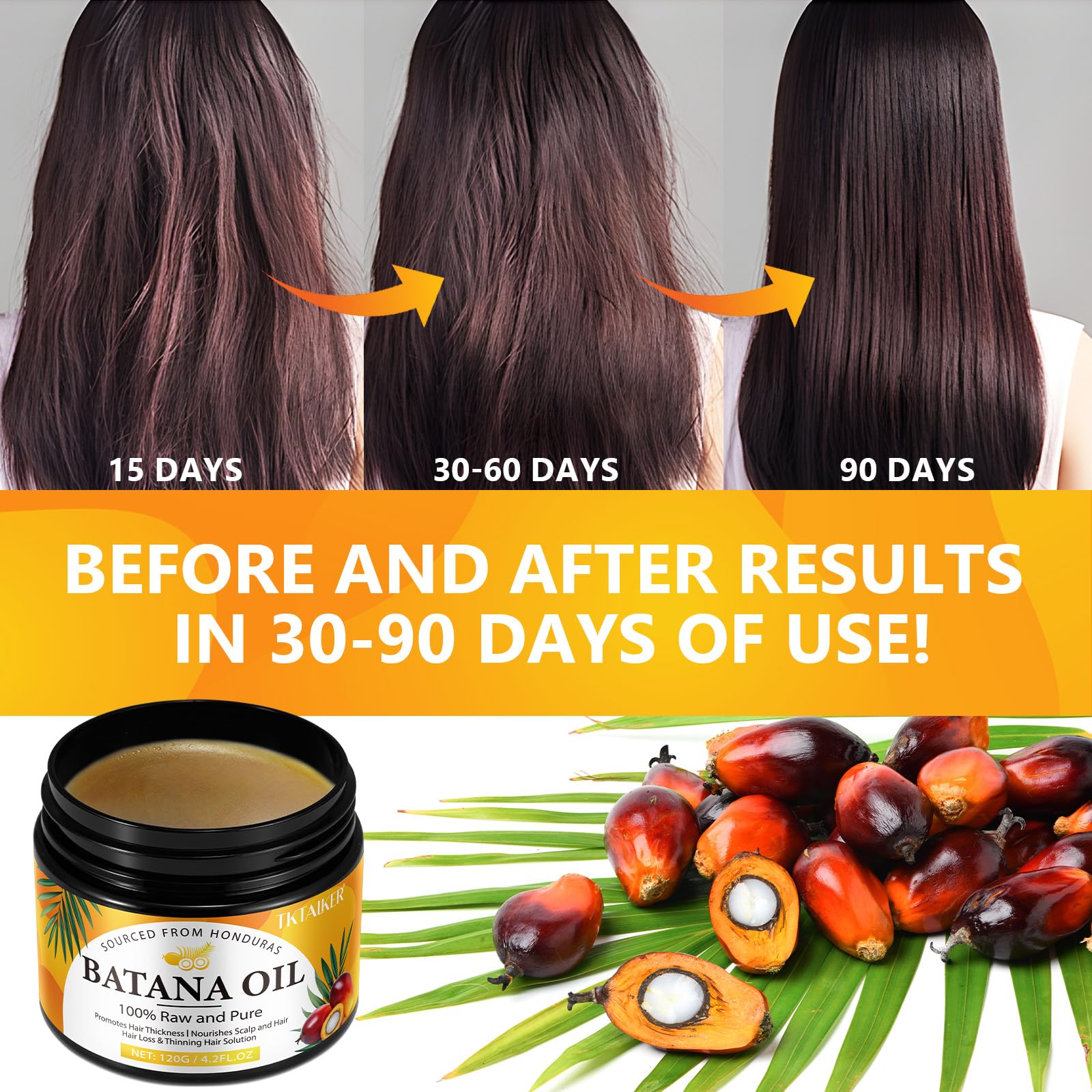 TKTALKER Batana Oil application shows potential for fuller-looking hair