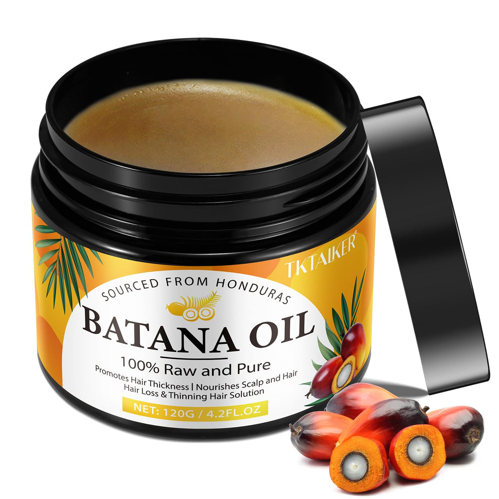 TKTALKER Batana Oil bottle offers pure organic nourishment for healthier hair