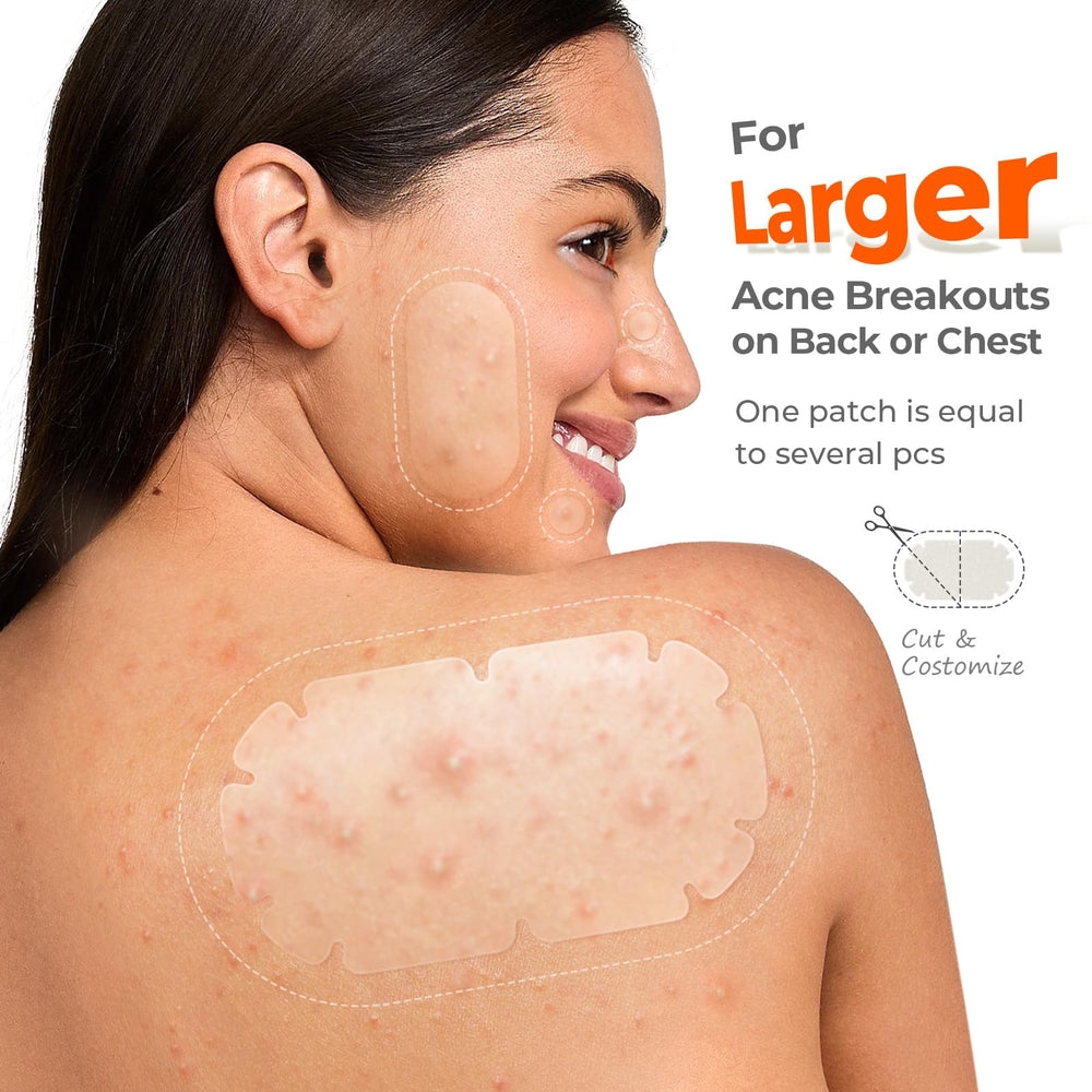 TKTK back, chest, shoulders patches adhere gently for discreet daytime wear.