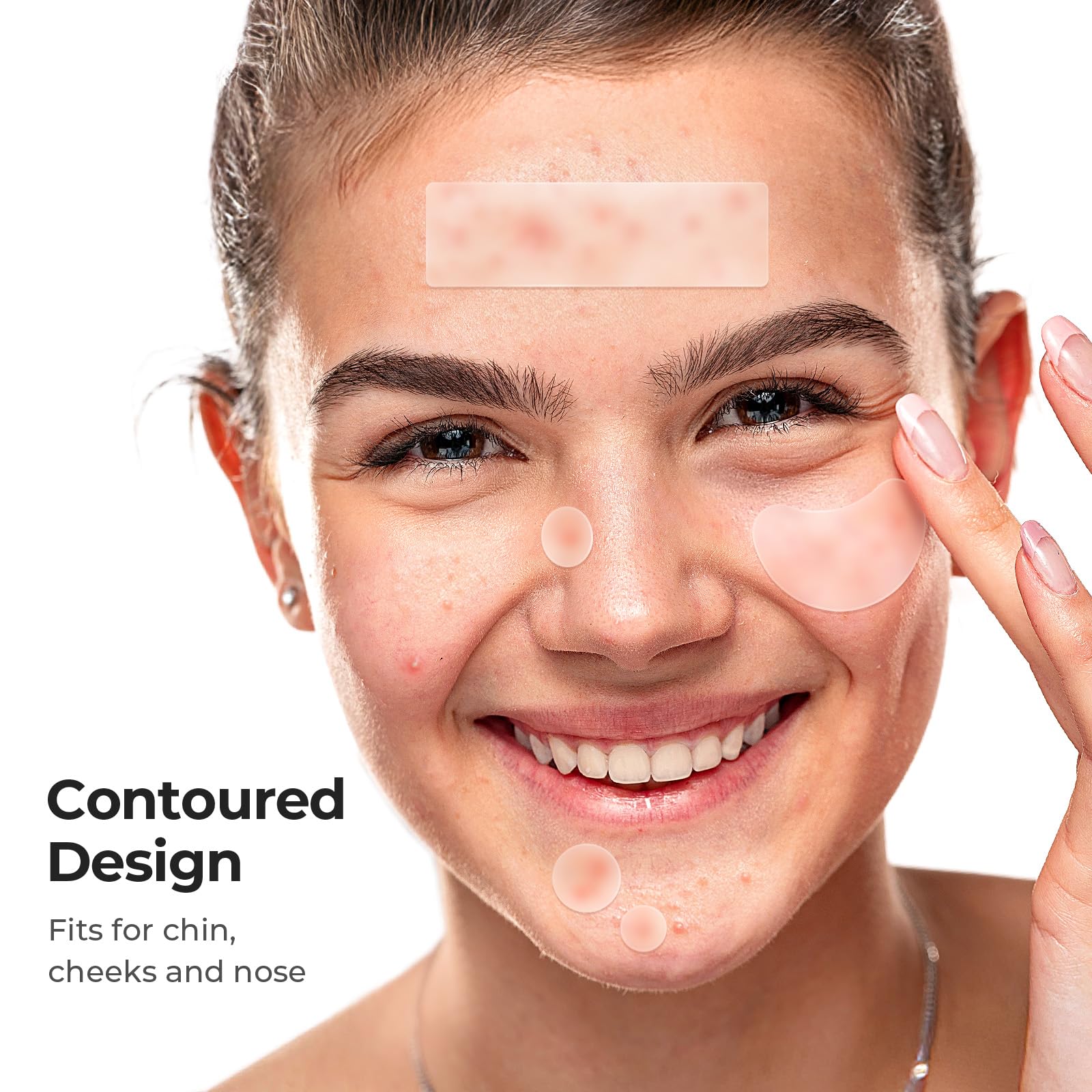 TKTK-contoured-patch-33x23mm on face hugs curves for precise coverage and quick absorption.
