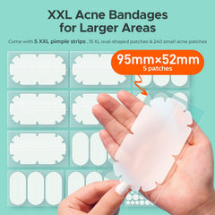 TKTK five-sizes hydrocolloid patches demonstrate versatile coverage across all acne areas.