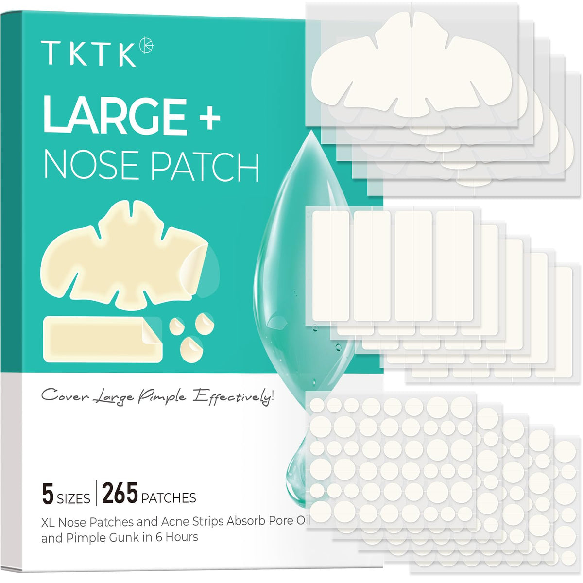 TKTK hydrocolloid nose patches packaging for on-the-go care.