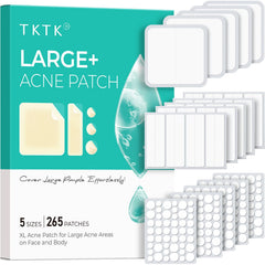 TKTK Large Pimple Patches 60x60mm square on skin absorb gunk from large body blemishes.