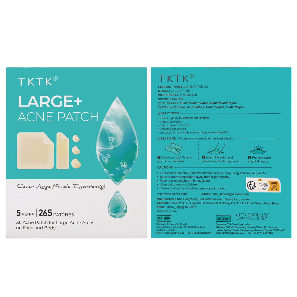 TKTK Large Pimple Patches cut-to-fit for irregular shapes and precise coverage.