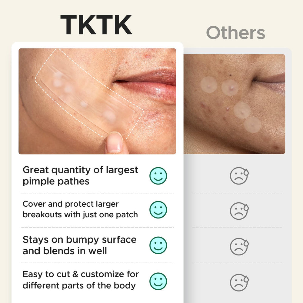 TKTK Large Pimple Patches multi-size set for versatile coverage and travel-friendly use.