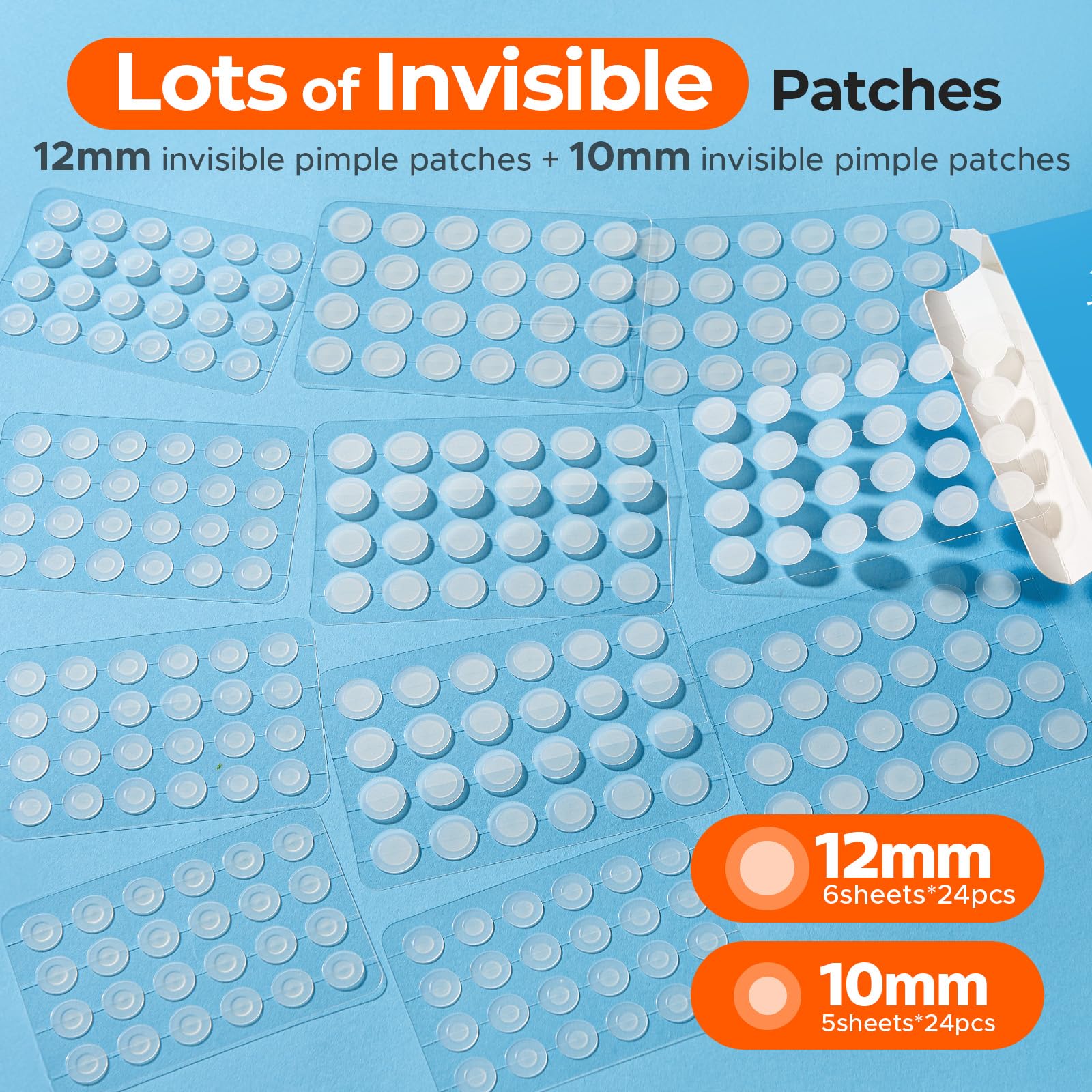 Parches TKTK de 12 mm para granos más grandes, protección discreta