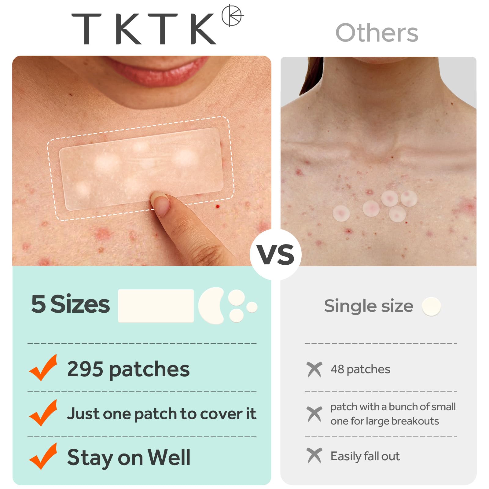 TKTK patch 34x23mm chest covers chest breakouts