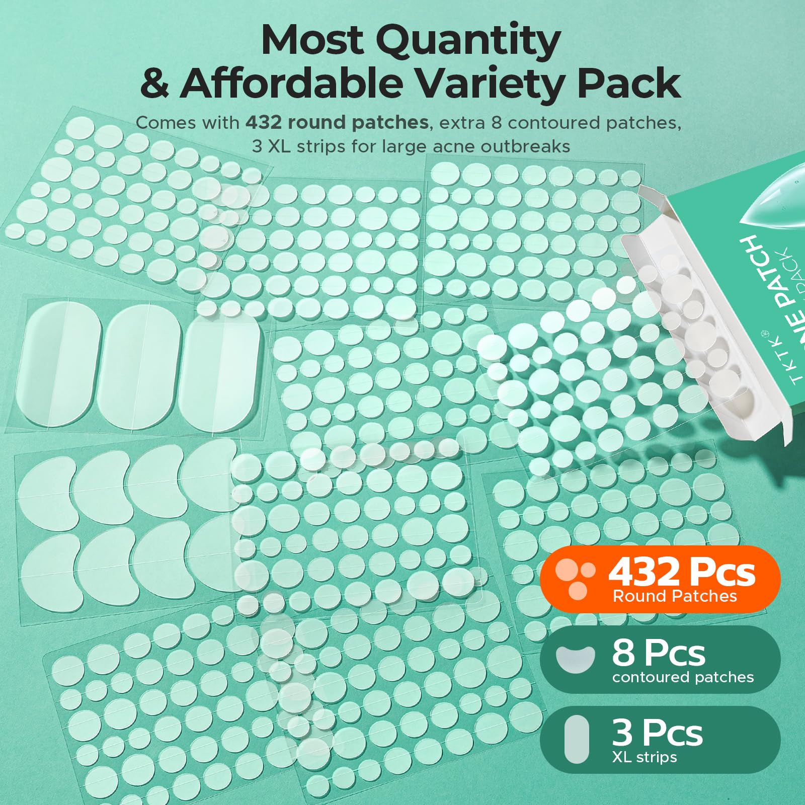 TKTK patch close-up texture highlighting hydrocolloid core for absorption