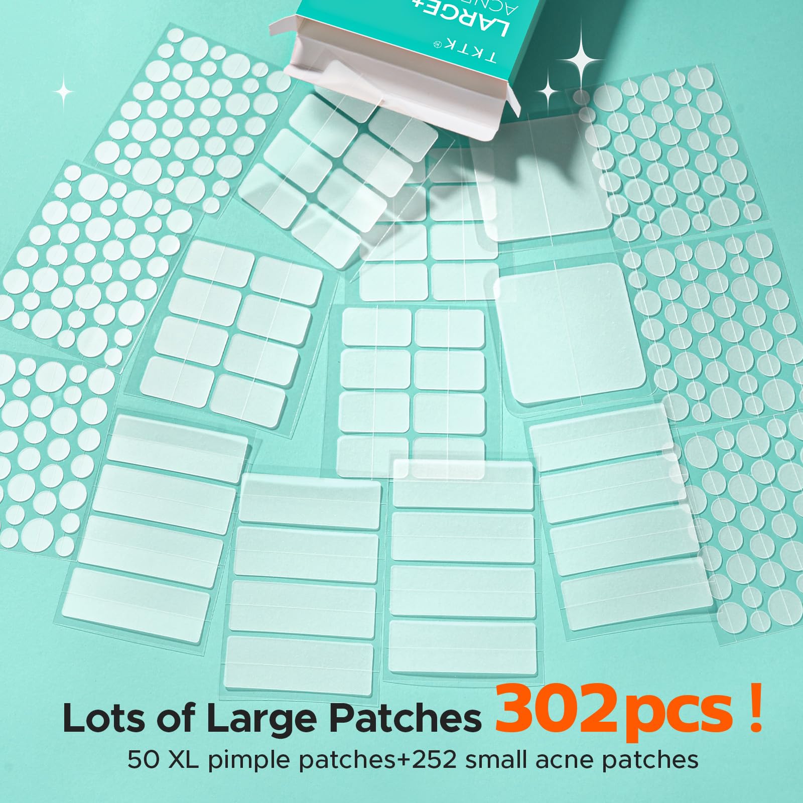 TKTK patches XL for large breakouts on back, chest, forehead