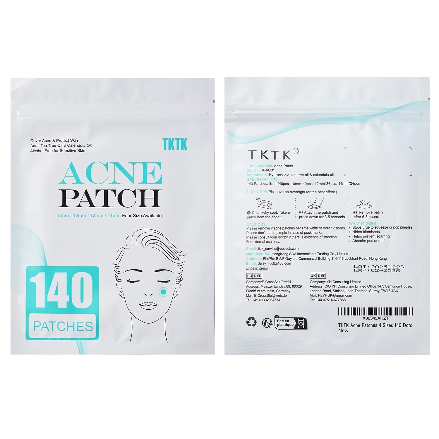 TKTK patch on skin shows easy removal without leaving residue.