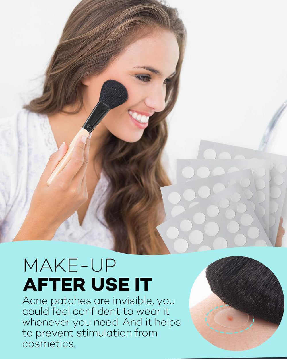TKTK patch applied on light skin tone demonstrates discreet overnight coverage.