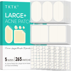 TKTK XL face patch covering a large breakout for quick protection and absorption.