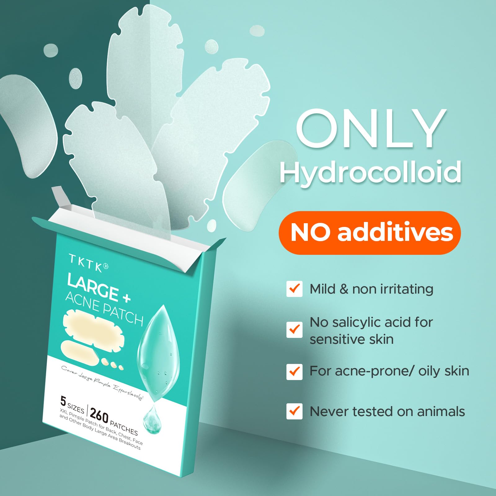 TKTK odorless hydrocolloid bandages stay close to skin for comfortable protection.