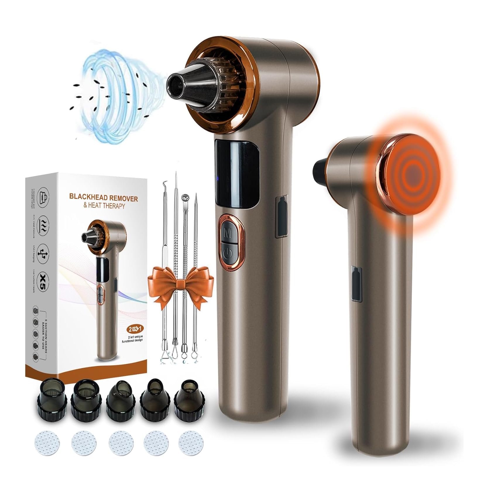 Tlettsteinkle blackhead remover vacuum with heating mode for gentle pore prep