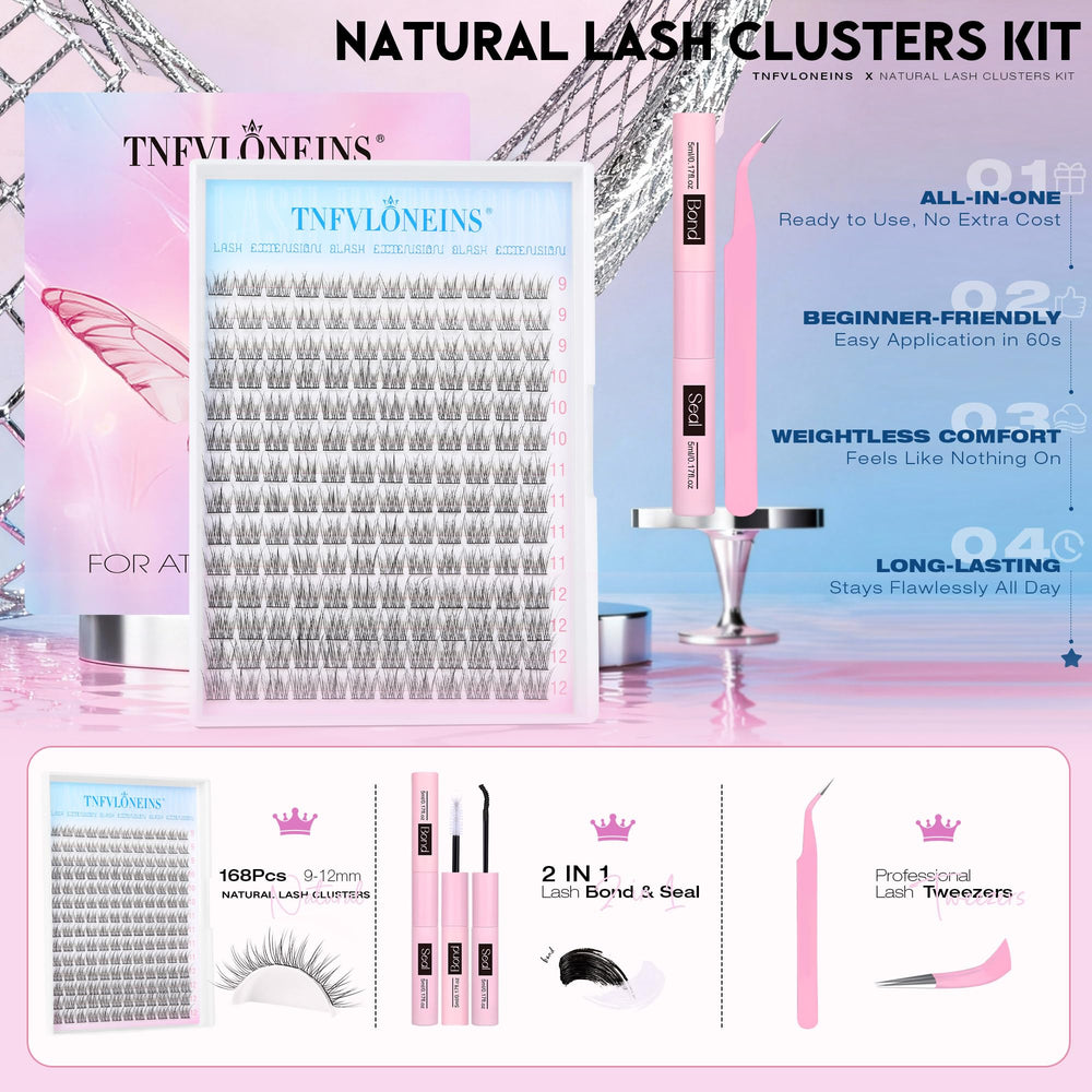 TNFVLONEINS wispy 9-12mm lash extensions deliver a soft, natural fringe.
