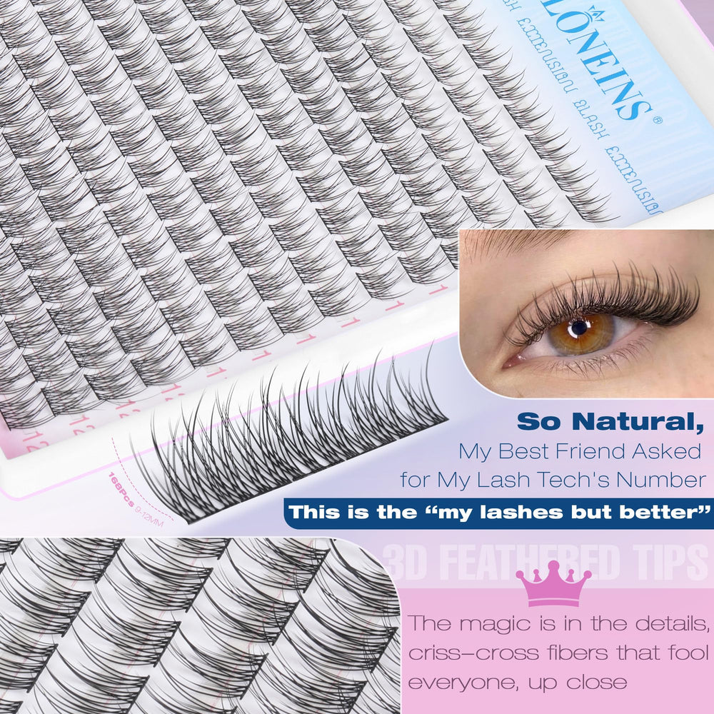 TNFVLONEINS soft fiber clusters mimic real lashes with feather-light comfort.