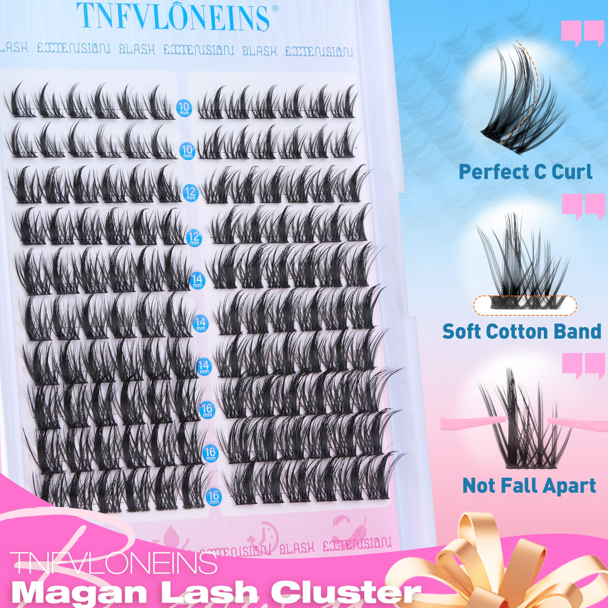TNFVLONEINS Manga Lash Clusters Kit box opened for easy starter use