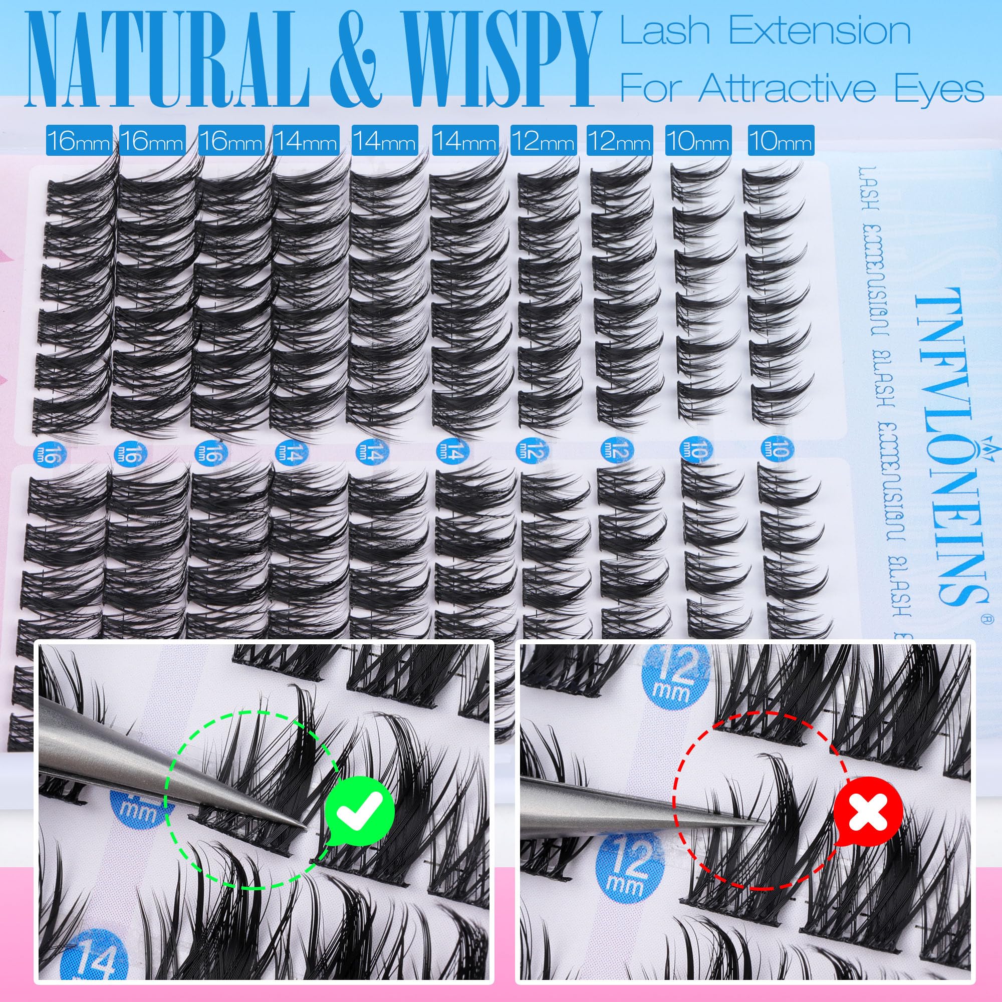 TNFVLONEINS professional lash tweezers for precise placement