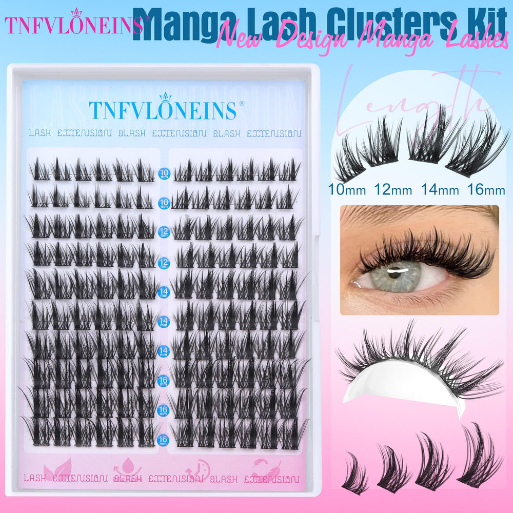 TNFVLONEINS wispy cluster lashes creating a delicate eye-brightening effect