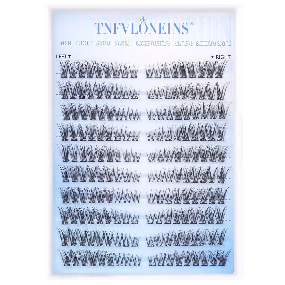 TNFVLONEINS 180 pcs natural lashes close-up ready for DIY extensions.