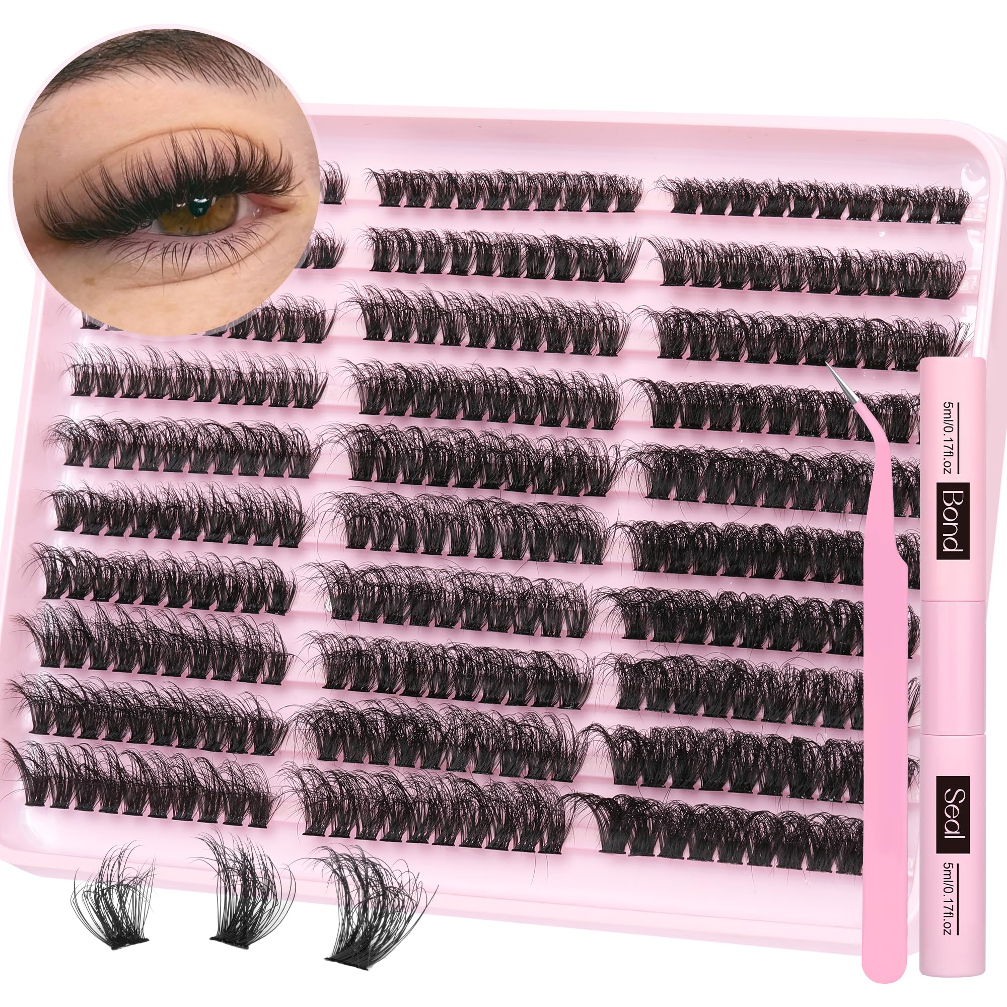 TNFVLONEINS fluffy lash clusters in three styles for versatile looks at home.