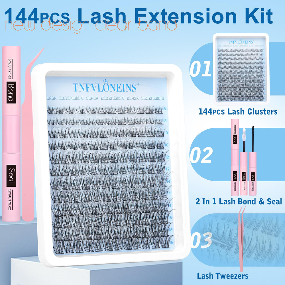 TNFVLONEINS lash clusters kit 4D lash extensions for fuller, dimensional look