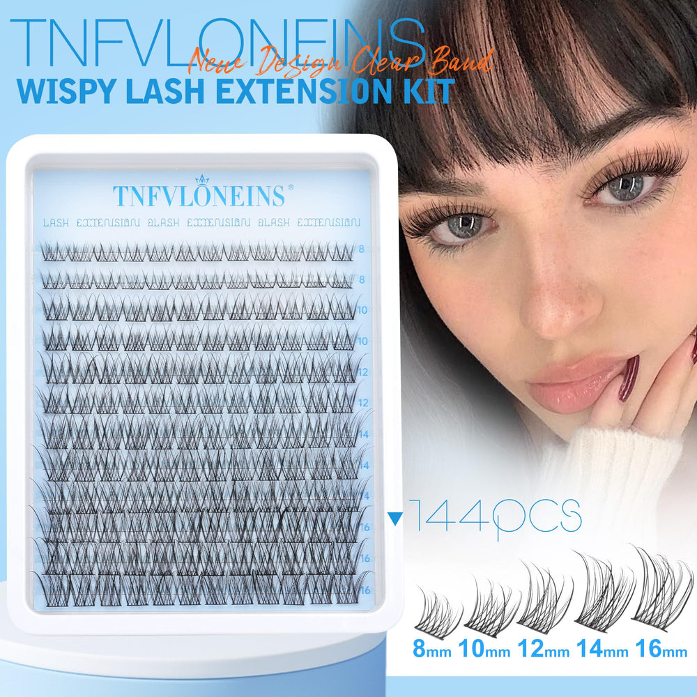TNFVLONEINS lash clusters kit glue and tweezers aid precise application