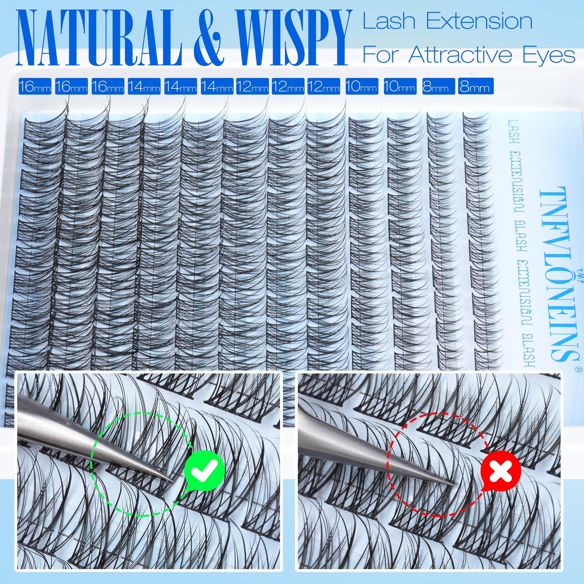 TNFVLONEINS lash clusters kit waterproof lashes for all-day wear