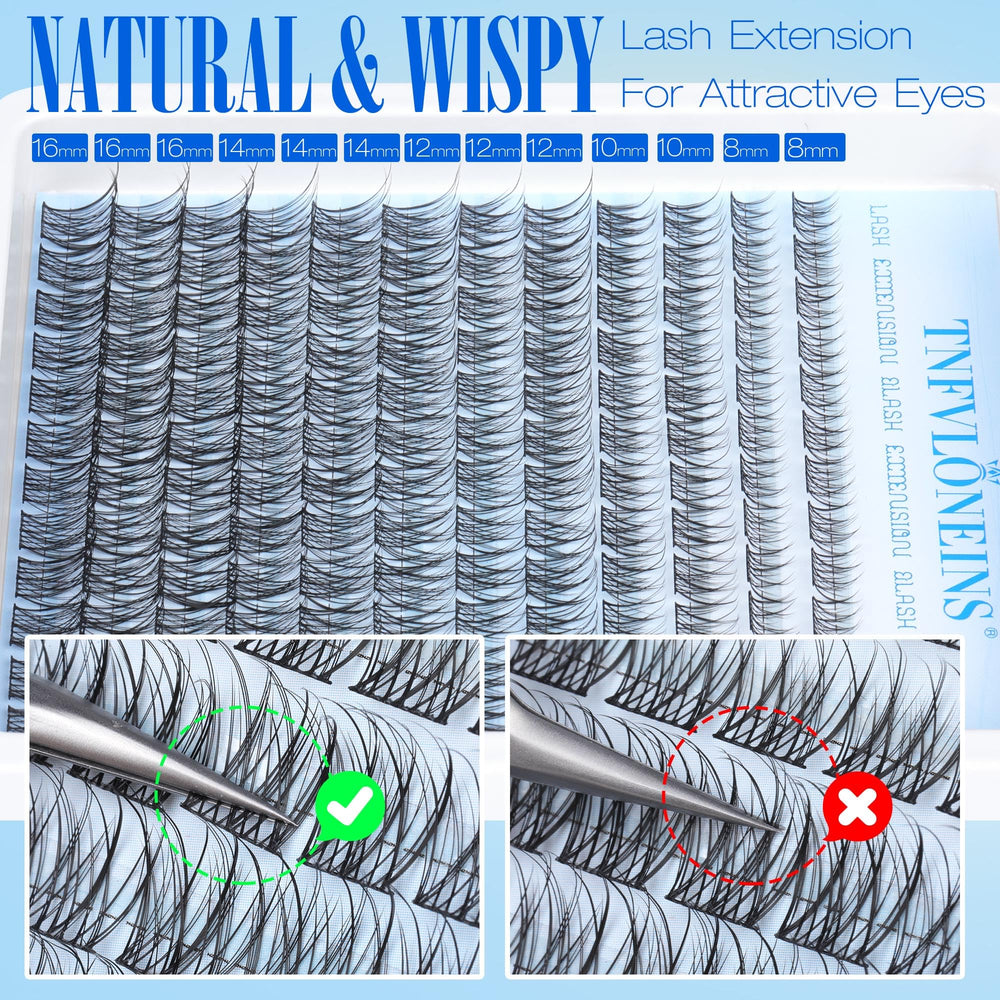 TNFVLONEINS lash clusters kit waterproof lashes for all-day wear