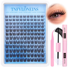 TNFVLONEINS natural lash clusters kit front view, compact all-in-one lash set for easy application.