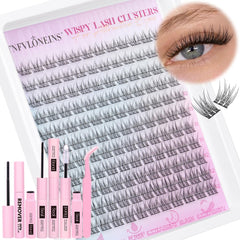 TNFVLONEINS Wispy Lash Clusters Kit contents shown for at-home DIY lash work