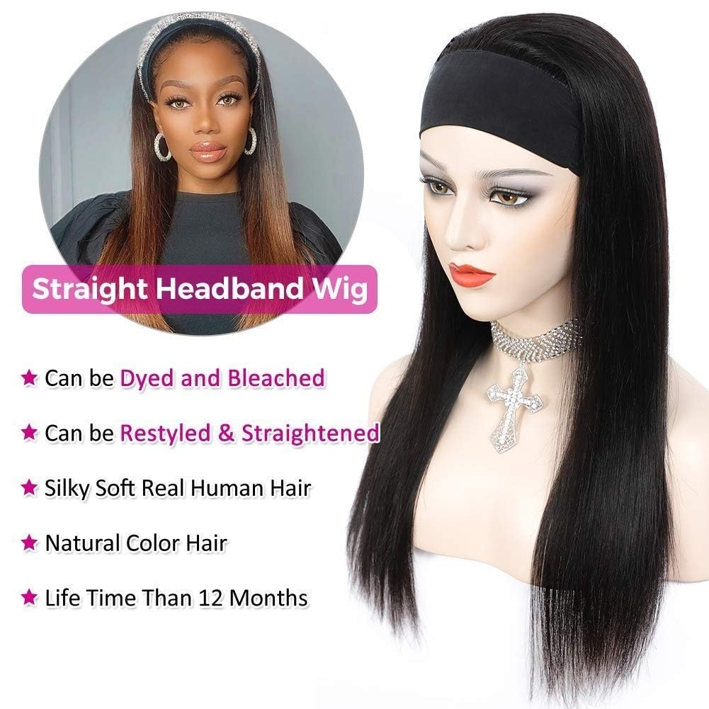 TNICE headband wig 18in bun-friendly style for versatile updos.