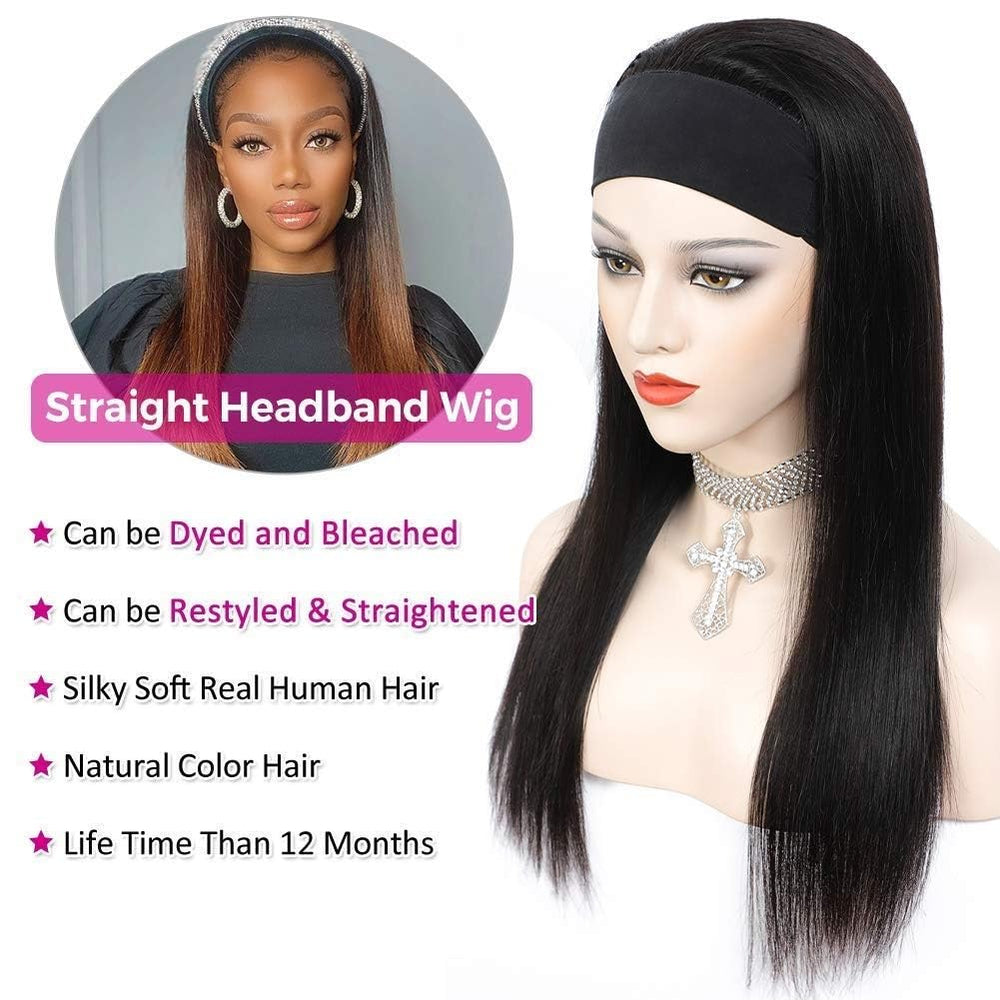 TNICE headband wig 18in bun-friendly style for versatile updos.