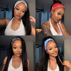 TNICE headband wig 18in secured with Velcro for quick, secure wear.