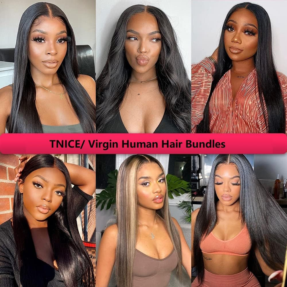 TNICE virgin hair close-up reveals unprocessed texture and consistent color.